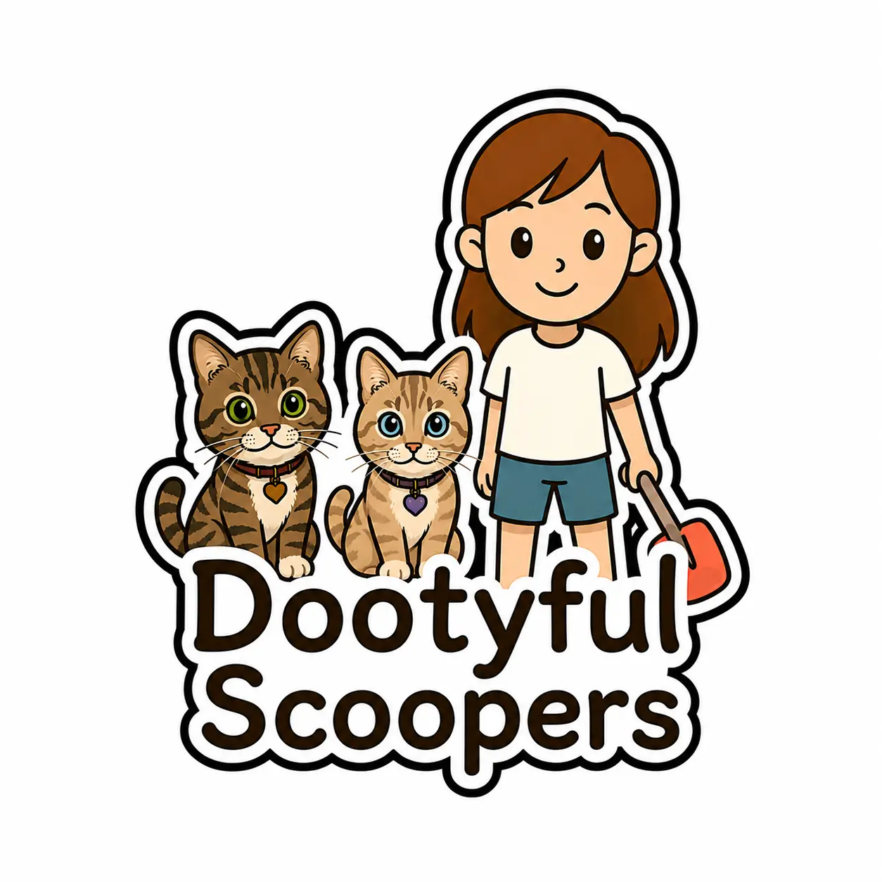 Dootyful Scoopers cat litter box cleaning service — two cats representing in-home litter box scooping near Bonney Lake, WA