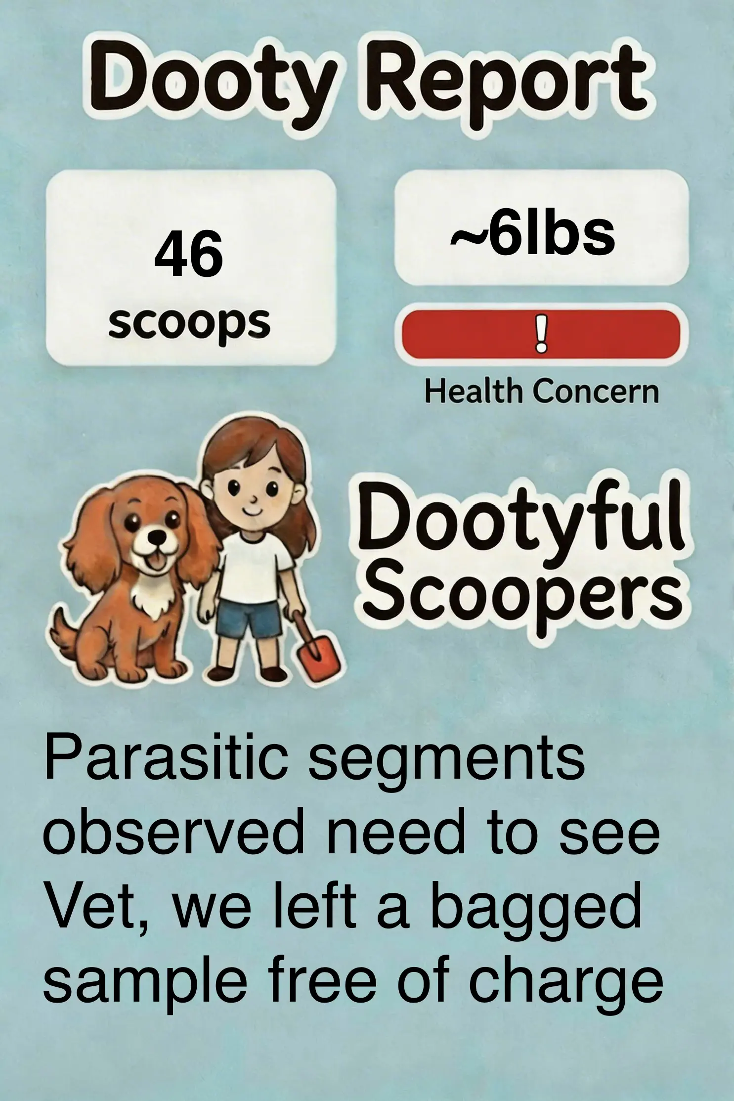 Dooty Report example - red health concern flag